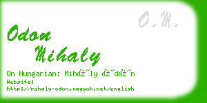 odon mihaly business card
